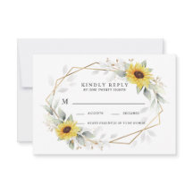 Sonnenblume Elegante Rustic Geometric Gold Hochzei