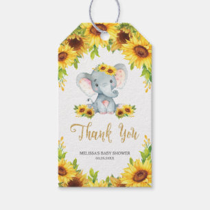 Sonnenblume Elephant Babydusche Vielen Dank für I Geschenkanhänger