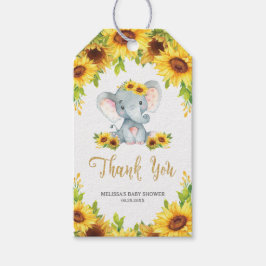 Sonnenblume Elephant Babydusche Vielen Dank für Ih Geschenkanhänger