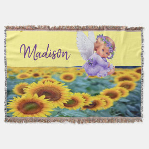 Sonnenblume Engel Throw Blanket Decke