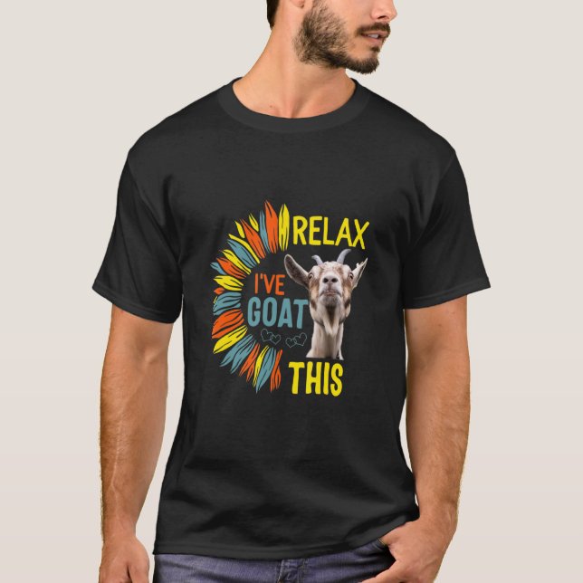 Sonnenblume Entspannen Ich habe dieses Ziegentier- T-Shirt (Vorderseite)