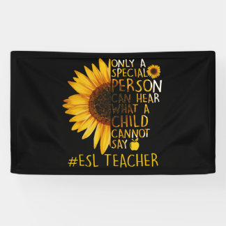 Sonnenblume ESL Lehrer Sonderperson kann hören Banner