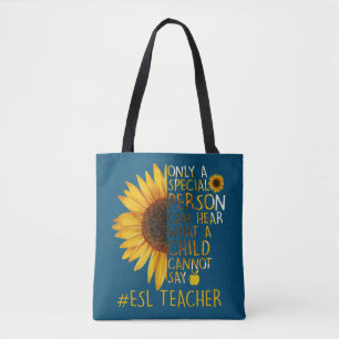 Sonnenblume ESL Lehrer Sonderperson kann hören Tasche
