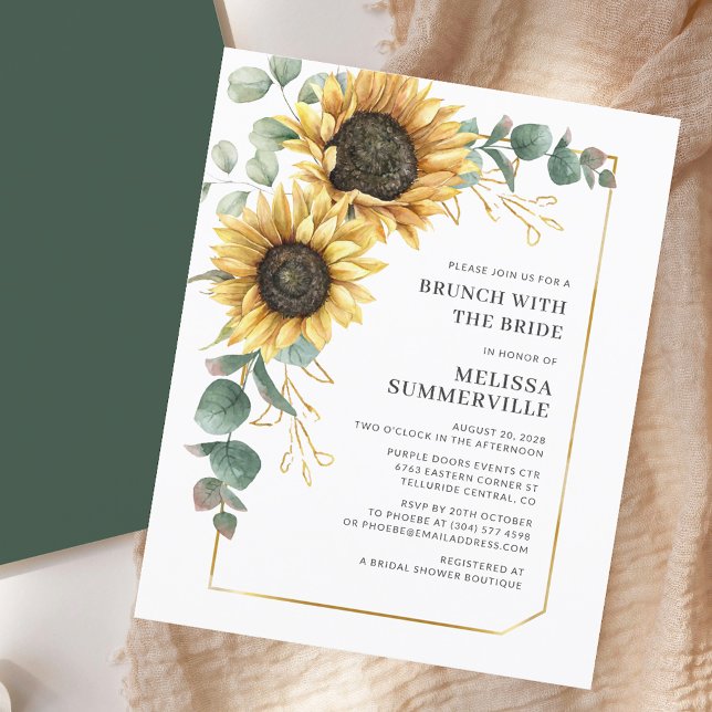 Sonnenblume Eukalyptus Bridal Dusche Einladung (Sunflower Eucalyptus Bridal Shower Invitation)