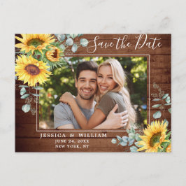 Sonnenblume Eukalyptus-FOTO Hochzeitssache Datum s Postkarte