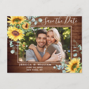 Sonnenblume Eukalyptus-FOTO Hochzeitssache Datum s Postkarte