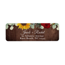 Sonnenblume Eukalyptus Rote Rose Wood Wedding Addr