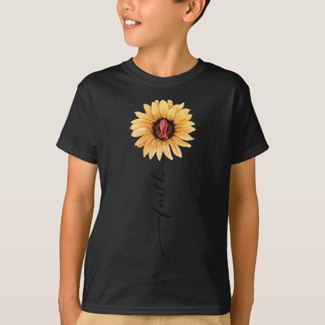 Sonnenblume FAITH Burgundy Ribbon Brain Aneurysm A T-Shirt (Vorderseite)