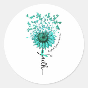 Sonnenblume Faith Butterfly Fragile X Syndrom Awar Runder Aufkleber
