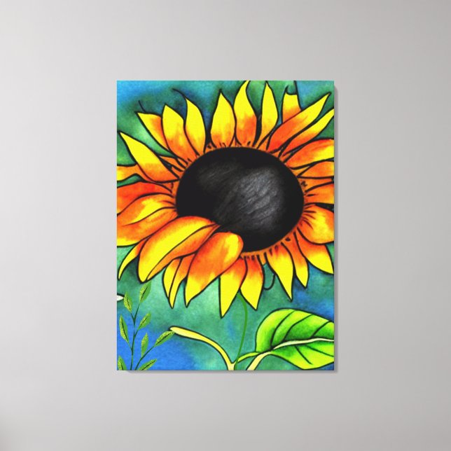 Sonnenblume Fantasie Leinwanddruck (Vorderseite)