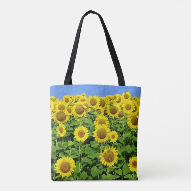 Sonnenblume-Felder Tasche (Rückseite)