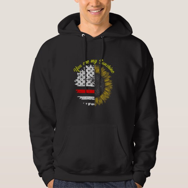 Sonnenblume Fireman American Sunshine Red Line Her Hoodie (Vorderseite)