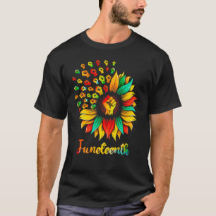Sonnenblume Fist Juneteent, Afrikanischer amerikan T-Shirt