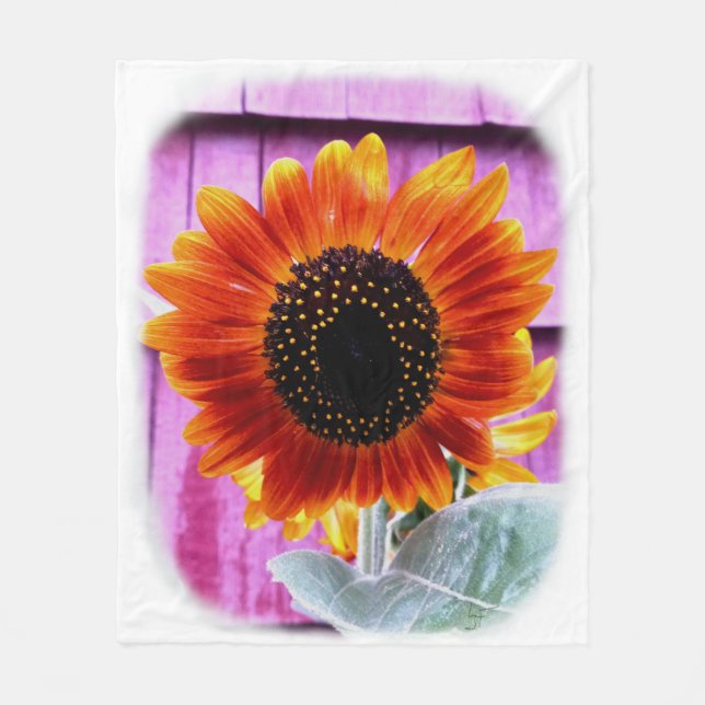 Sonnenblume Fleecedecke (Vorderseite)