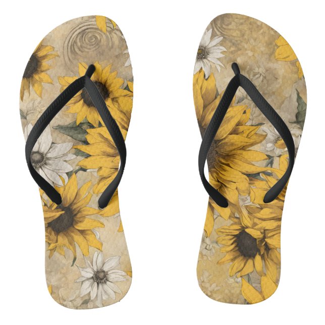 Sonnenblume Flip Flops (Fußbett)