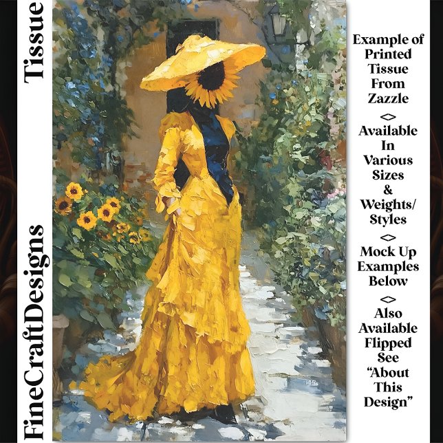 Sonnenblume Frau in gelbem Kleid DS9R Decoupage Seidenpapier (Von Creator hochgeladen)