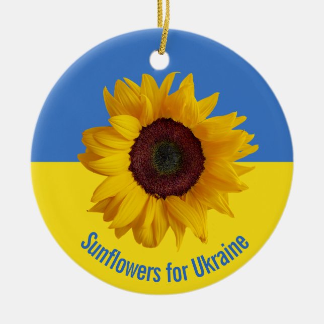 Sonnenblume für die Ukraine Design Ornament (Vorne)