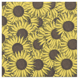 Sonnenblume ganz über Druckgewebe Stoff