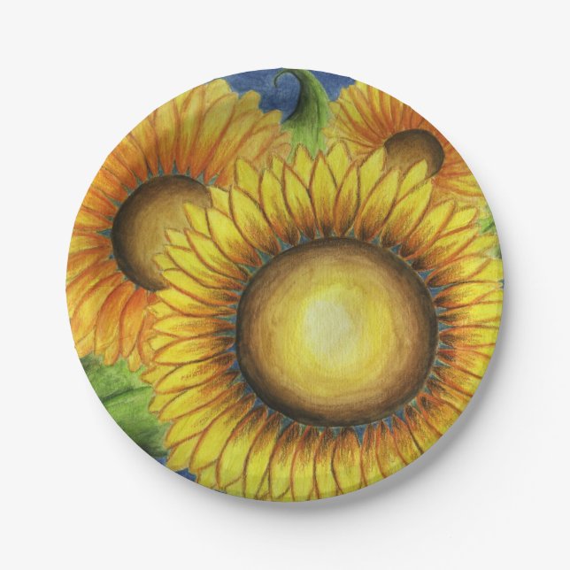 Sonnenblume Geburtstag Hochzeitsfeier Teller (Vorderseite)