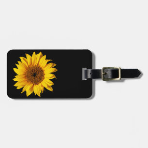 Sonnenblume-Gelb auf Schwarzem - kundengebundene Gepäckanhänger