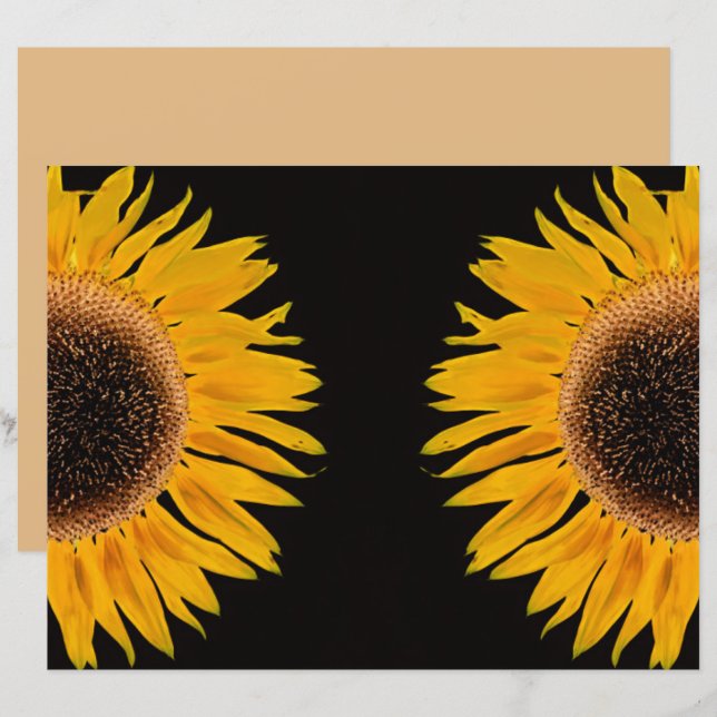 Sonnenblume Gelb Symmetrische schwarze Umgebung (Vorne/Hinten)