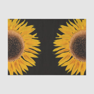 Sonnenblume Gelb Symmetrische schwarze Umgebung Seidenpapier