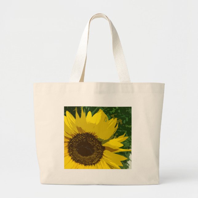 Sonnenblume Gelbe Blume Jumbo Stoffbeutel (Vorne)