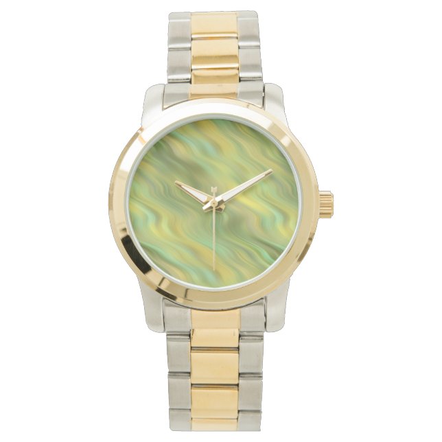 Sonnenblume Gelbe Wavy Textur Armbanduhr (Vorderseite)