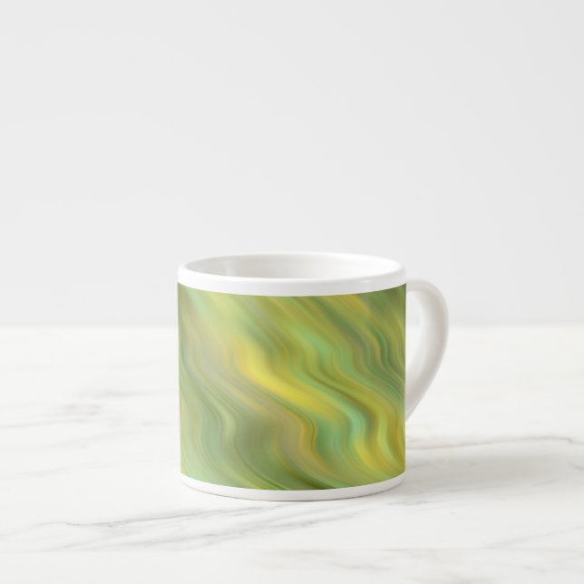 Sonnenblume Gelbe Wavy Textur Espressotasse (Vorderseite Rechts)