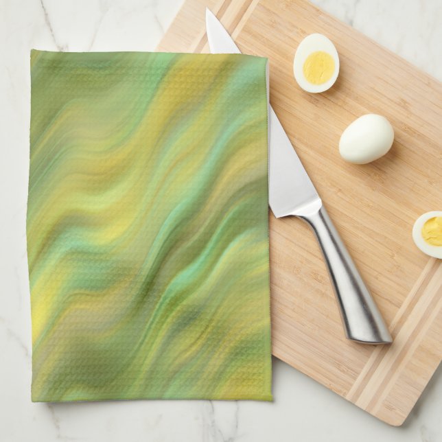 Sonnenblume Gelbe Wavy Textur Küchentuch (Viertel Falte)