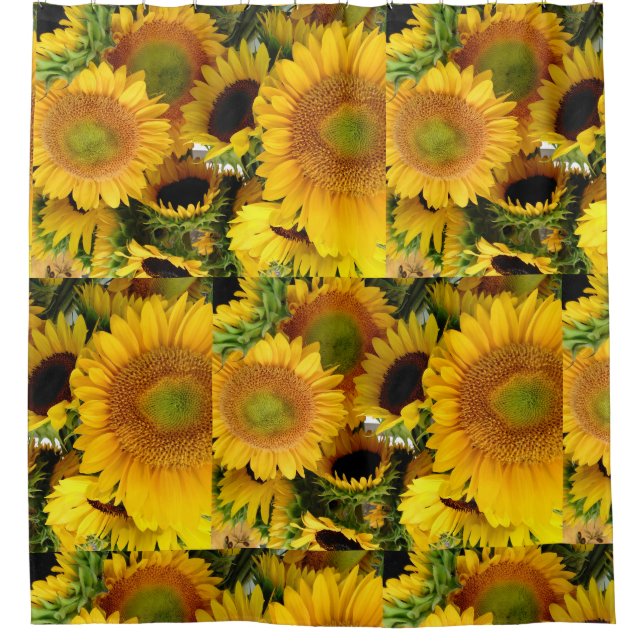 Sonnenblume Gelbgelbe Happy Summer Blume Duschvorhang (Vorderseite)