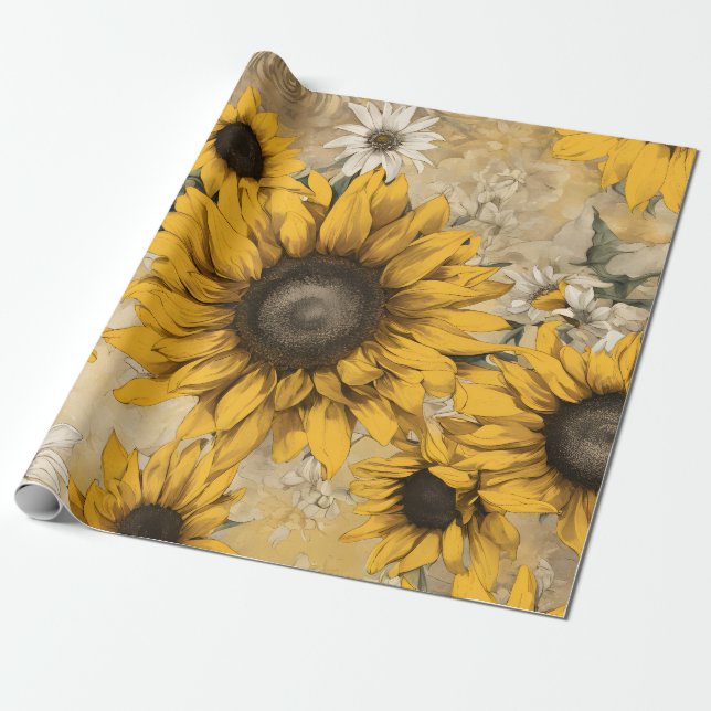 Sonnenblume Geschenkpapier (Ungerollt)