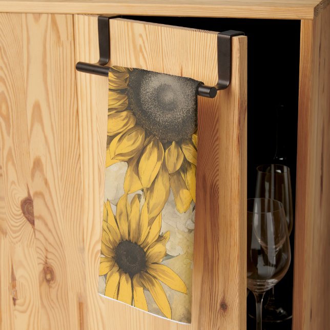 Sonnenblume Geschirrtuch (Drittel gefaltet)