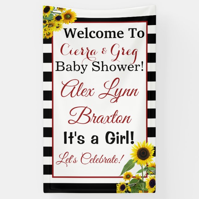 Sonnenblume-Girl-Banner Banner (Vertikal)