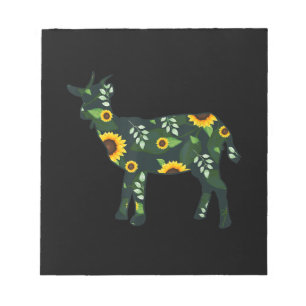 Sonnenblume Girl Floral Goat Kid Hawaiian Notizblock