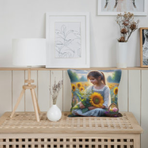 Sonnenblume Girl Kissen