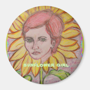Sonnenblume Girl Magnet
