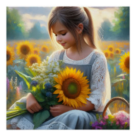 Sonnenblume Girl Poster