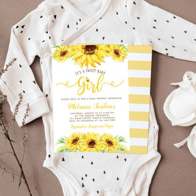 Sonnenblume Girl Summer Floral Baby Dusche Einladung (Von Creator hochgeladen)