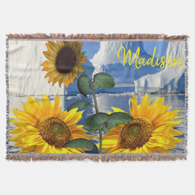 Sonnenblume Glacier Throw Blanket Decke (Vorderseite)