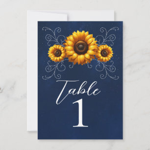 Sonnenblume Glanz Blau Rustikaler Glamour Tisch Nu Einladung