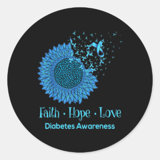 Sonnenblume Glaube Hoffnung Liebe Diabetes Bewusst Runder Aufkleber