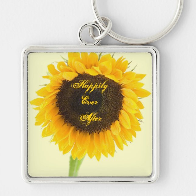 Sonnenblume glücklich immer nach Flitterwochen Sch Schlüsselanhänger (Vorne)