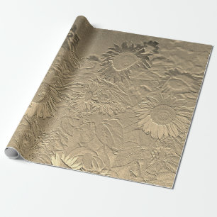 Sonnenblume Gold Floral Chic Design Geschenkpapier