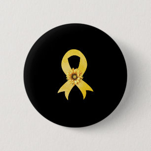 Sonnenblume Gold Ribbon Kindheit Krebs Bewusstsein Button