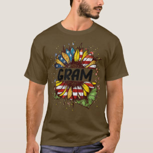 Sonnenblume Gram 4. Juli Patriotische Unabhängigke T-Shirt