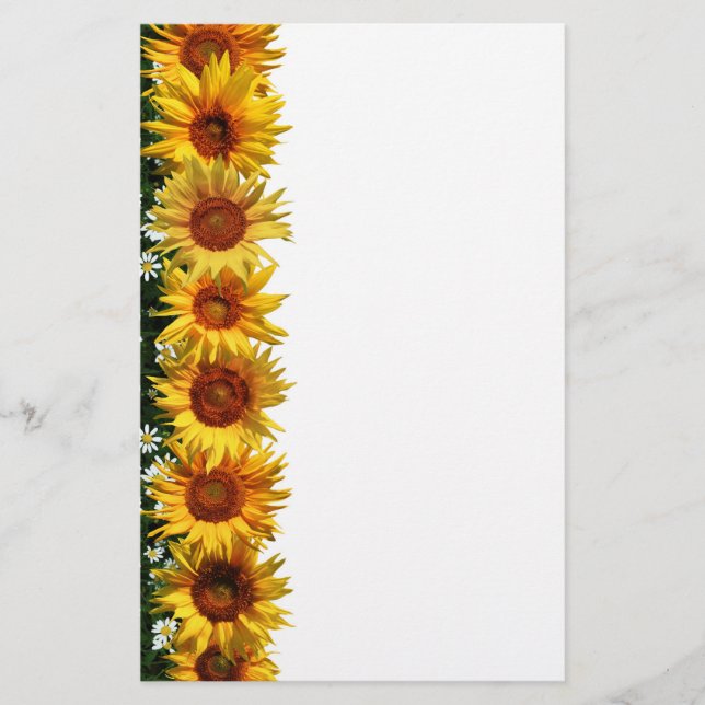 Sonnenblume-Grenzbriefpapier Briefpapier (Vorderseite)