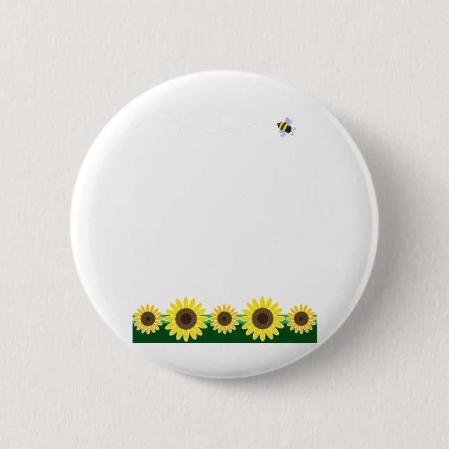 Sonnenblume-Grenze Button (Vorderseite)