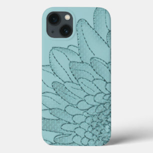 Sonnenblume Große Aquamarine grafische Blume Case-Mate iPhone Hülle