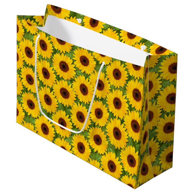 Sonnenblume-große Geschenk-Tasche Große Geschenktüte (Vorderseite Schrägansicht)